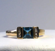 Load image into Gallery viewer, Blue topaz & Diamonds Solid 14Kt Yellow Gold Ring Size 7 9982Aj - PremiumBead Alternate Image 2