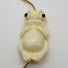 Load image into Gallery viewer, Frog Meditating Pendant Bead | 28x15x8mm | White | 1 Bead |