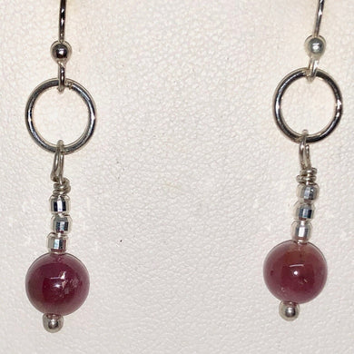 Pink Sapphire & Sterling Silver Earrings 310697 - PremiumBead Primary Image 1