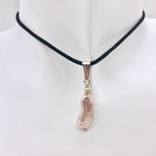 Load image into Gallery viewer, Pink Biwa FW Pearl with Sterling Silver Pendant, 1.5 inches 5082J - PremiumBead Alternate Image 2