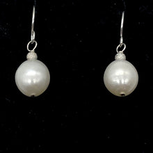 Load image into Gallery viewer, Pearl Dangle Sterling Silver Earrings |1.25" Long | Satin White |