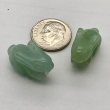 Load image into Gallery viewer, Hoppy 2 Hand Carved Natural Aventurine Bunny Rabbit Beads | 22x12x10m | Green