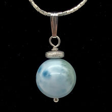Load image into Gallery viewer, Hemimorphite Sterling Silver Pendant Round | 1" Long | Blue | 1 Pendant