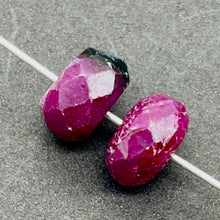 Load image into Gallery viewer, Ruby 6ct Faceted Parcel Rondelle Beads | 8x5 to 8x4mm | Red | 2 Beads |