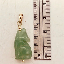 Load image into Gallery viewer, Aventurine Wolf Pendant Necklace | Semi Precious Stone Jewelry | 14k Pendant - PremiumBead Alternate Image 3