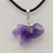 Load image into Gallery viewer, Adorable Pony Amethyst Horse & Sterling Silver Pendant | 1 1/8" Long | 509268AMS - PremiumBead Primary Image 1