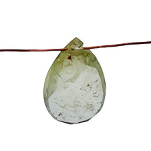 Load image into Gallery viewer, Sapphire 1.5ct Flat Faceted Briolette Pendant Bead | 9x6x3mm | Pale Green | 1 |