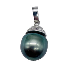 Load image into Gallery viewer, South Sea Pearl 14K White Gold Drop Pendant | 1" Long | Gray | 1 Pendant |