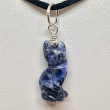 Load image into Gallery viewer, Adorable Blue Sodalite Cat & 925 Sterling Silver Pendant 509257SDS - PremiumBead Primary Image 1