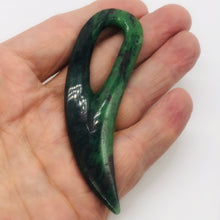 Load image into Gallery viewer, Ruby Zoisite Gemstone Comma Pendant | 94x28x6mm | Green/Red | 1 Pendant |