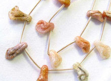 Load image into Gallery viewer, 3 Speckled Peach Chalcedony Rose Bud Beads 009219 - PremiumBead Alternate Image 2