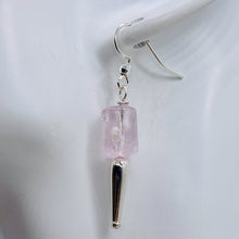 Load image into Gallery viewer, Kunzite Crystals Sterling Silver Dangle Earrings | 1 3/4" Long | Pink | 1 Pair |