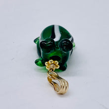 Load image into Gallery viewer, Lampwork Frog 14K Gold Filled Frog | 1" Long | Green | 1 Pendant |