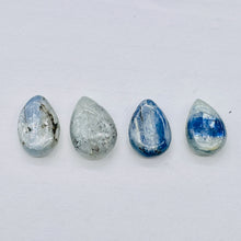 Load image into Gallery viewer, Kyanite Flat Briolette Teardrop Bead | 17x12x5-13x9x3.5mm| Blue/Silver| 4 Beads|