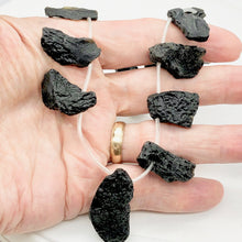 Load image into Gallery viewer, Tektite Natural Pendant Bead Strand | 40x20 to 21x13mm |16 Beads |