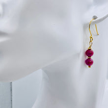 Load image into Gallery viewer, Sapphire 14K Rose Gold Filled Drop Earrings | 1 1/2" Long | Purple | 1 Pair |