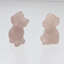 Load image into Gallery viewer, Faithful 2 Rose Quartz Hand Carved Dog Beads | 20x12x10mm | Pink - PremiumBead Primary Image 1