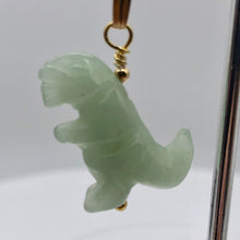 Load image into Gallery viewer, Aventurine Dinosaur Tyrannosaurus Rex 14K Gold Pendant | 1.5" (Long) | Green | - PremiumBead Alternate Image 2