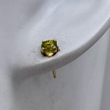 Load image into Gallery viewer, Peridot 14K Gold 4mm Round Stud Earring | 4mm | Green | 1 Pair |