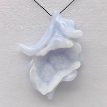 Load image into Gallery viewer, Blue Chalcedony Druzy Flower Bead | Carved | Twice Drilled | 42.98 cts | 41x31mm - PremiumBead Primary Image 1