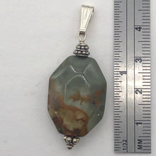 Load image into Gallery viewer, Owyhee Jasper Sterling Silver Drop Pendant | 1 3/4" Long| Green/Brown| 1 Pendant