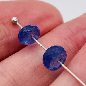Tanzanite Smooth Rondelle 3.2tcw AAA Beads | 6 to5x4mm | Blue | 2 Beads