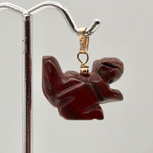 Load image into Gallery viewer, Jasper Squirrel Pendant Necklace | Semi Precious Stone Jewelry | 14k gf Pendant