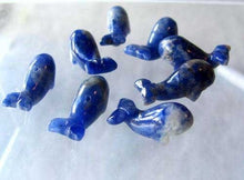 Load image into Gallery viewer, Carved Animals 2 Sodalite Whale Beads | 20x13x11mm | Blue white - PremiumBead Alternate Image 6