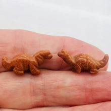 Load image into Gallery viewer, Dinosaur 2 Carved Goldstone Diplodocus Beads | 25x11.5x7.5mm | Golden sparkling Red