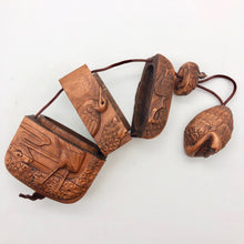 Load image into Gallery viewer, Hand Carved Crane Boxwood 3-part Inro Purse - PremiumBead Alternate Image 2