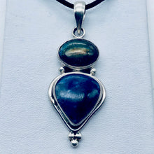 Load image into Gallery viewer, Exotic Labradorite, Blue Sodalite and Sterling Silver Pendant Necklace - PremiumBead Alternate Image 3