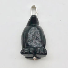 Load image into Gallery viewer, Tuxedo Obsidian Penguin Sterling Silver Pendant, Black and White 509273OB - PremiumBead Alternate Image 4