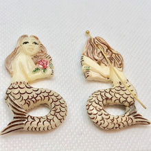 Load image into Gallery viewer, Carved inchBrunette inch Mermaid W/ Rose Centerpiece Bead 10801 - PremiumBead Alternate Image 3