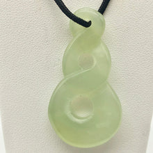 Load image into Gallery viewer, Carved Translucent Serpentine Infinity Pendant with Black Cord 10821X - PremiumBead Alternate Image 2