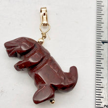 Load image into Gallery viewer, Red Jasper T- Rex Pendant Necklace|Semi Precious Stone Jewelry| 14k gf Pendant | - PremiumBead Alternate Image 3