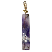 Load image into Gallery viewer, Chevron Amethyst 14K Gold Filled Rectangle | 3" Long | Purple/White | 1 Pendant|