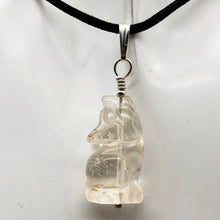 Load image into Gallery viewer, New Moon! Clear Quartz Wolf 925 Sterling Silver Pendant - PremiumBead Alternate Image 6