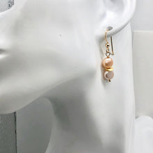 Load image into Gallery viewer, Fresh Water Pearls 14K Gold Filled Drop Earrings| 1 1/4" Long| Peach| 1 Earrings