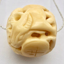 Load image into Gallery viewer, Carved Chinese Zodiac YEAR OF THE OX Bone Bead| 30mm | Cream | Round | 1 Bead | - PremiumBead Alternate Image 4