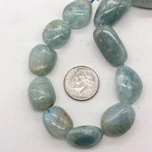 Load image into Gallery viewer, Natural Aquamarine Pebble Bead 16" Strand | 22 Beads | 25x15x11-15.5x13x7mm | - PremiumBead Alternate Image 6