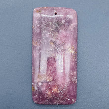 Load image into Gallery viewer, Madagascar Lepidolite Rectangular Stone | 65x30x6mm | Purple lilac | 1 Bead |