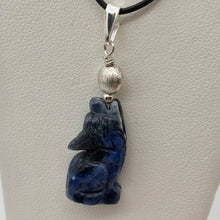 Load image into Gallery viewer, New Moon Sodalite Wolf and Sterling Silver Pendant 509282SDS5 - PremiumBead Alternate Image 2