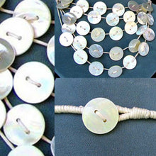 Load image into Gallery viewer, Warmth! Mother of Pearl Button Necklace 19" - PremiumBead Alternate Image 8