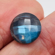 Load image into Gallery viewer, 1 Fiery Labradorite 12x7mm to 12.5x6.5mm Faceted Coin Briolette Bead 9637B
