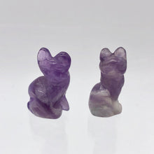 Load image into Gallery viewer, Adorable! 2 Amethyst Sitting Carved Cat Beads | 21x12x8mm | Purple - PremiumBead Alternate Image 4