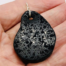 Load image into Gallery viewer, Meteorite Carved Sterling Silver Pendant | 1 Pendant | Black | 2 1/2" Long |