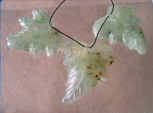 Load image into Gallery viewer, Hand Carved Green Prehnite Leaf Briolette 3 Bead Set 009885B - PremiumBead Alternate Image 3