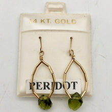 Load image into Gallery viewer, Natural Green Peridot Briolette &14k Earrings 200867 - PremiumBead Alternate Image 6