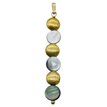 Load image into Gallery viewer, Mother of Pearl 14K Gold Filled Drop/Dangle | 2 1/4" Long | Rainbow | 1 Pendant|