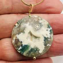 Load image into Gallery viewer, Ocean Jasper with Druzy Pocket 14K Gold Filled Pendant | 1 3/4" Long | Green |